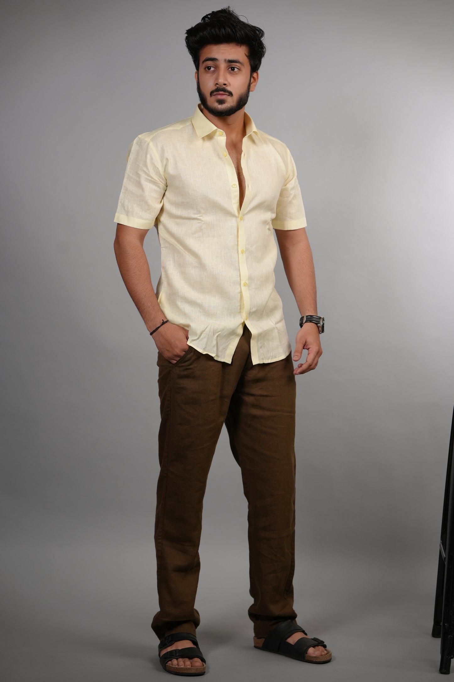 Maroon Half Sleeve Linen Shirt
