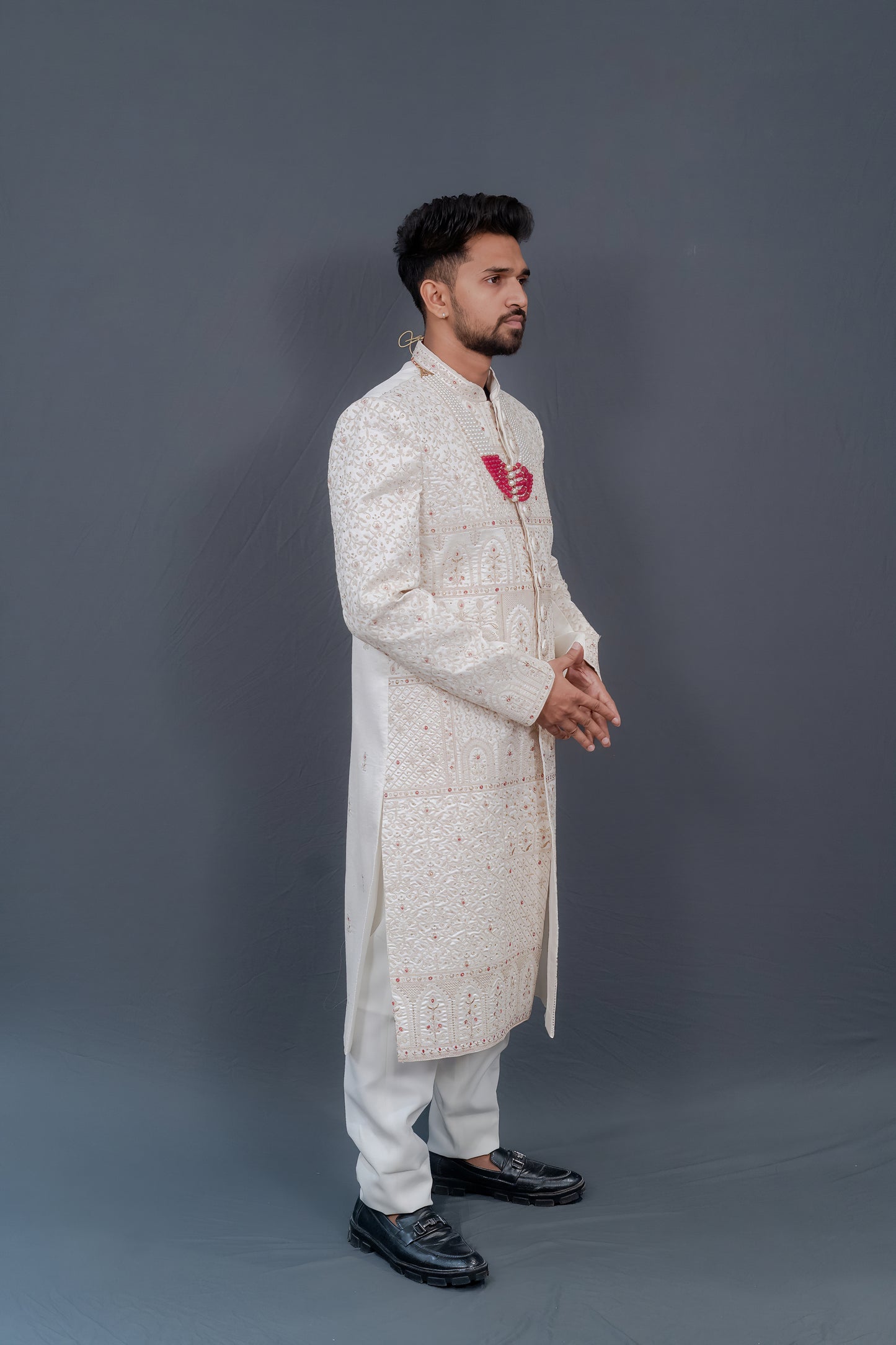 Embroidered Sherwani with Intricate Detailing