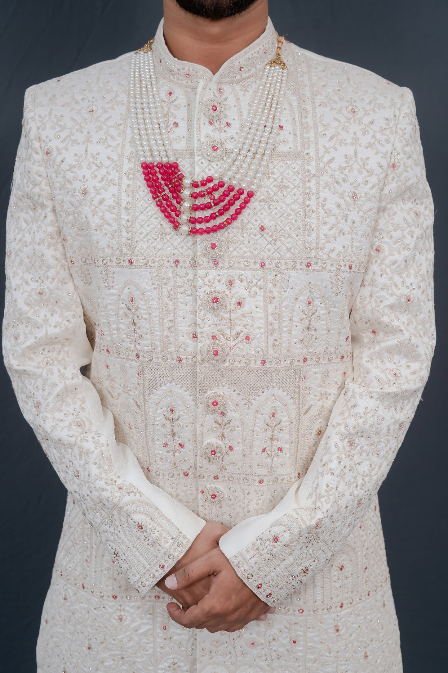 Embroidered Sherwani with Intricate Detailing