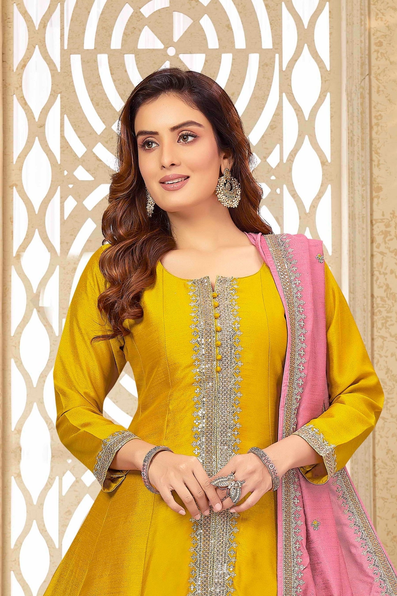 Yellow salwar suit with dupatta