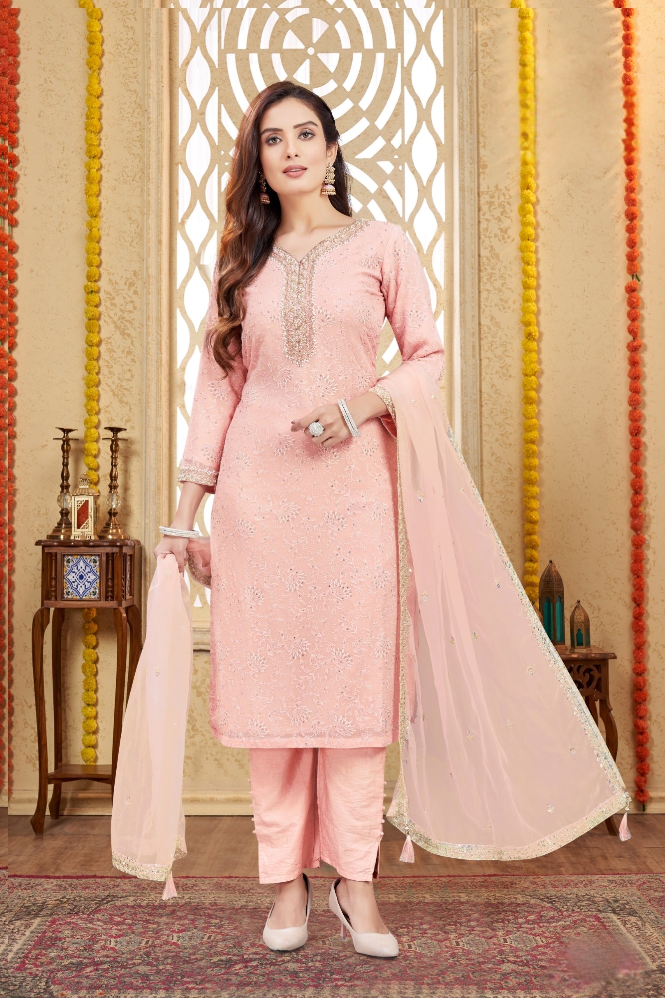 Stunning Pink suit with dupatta