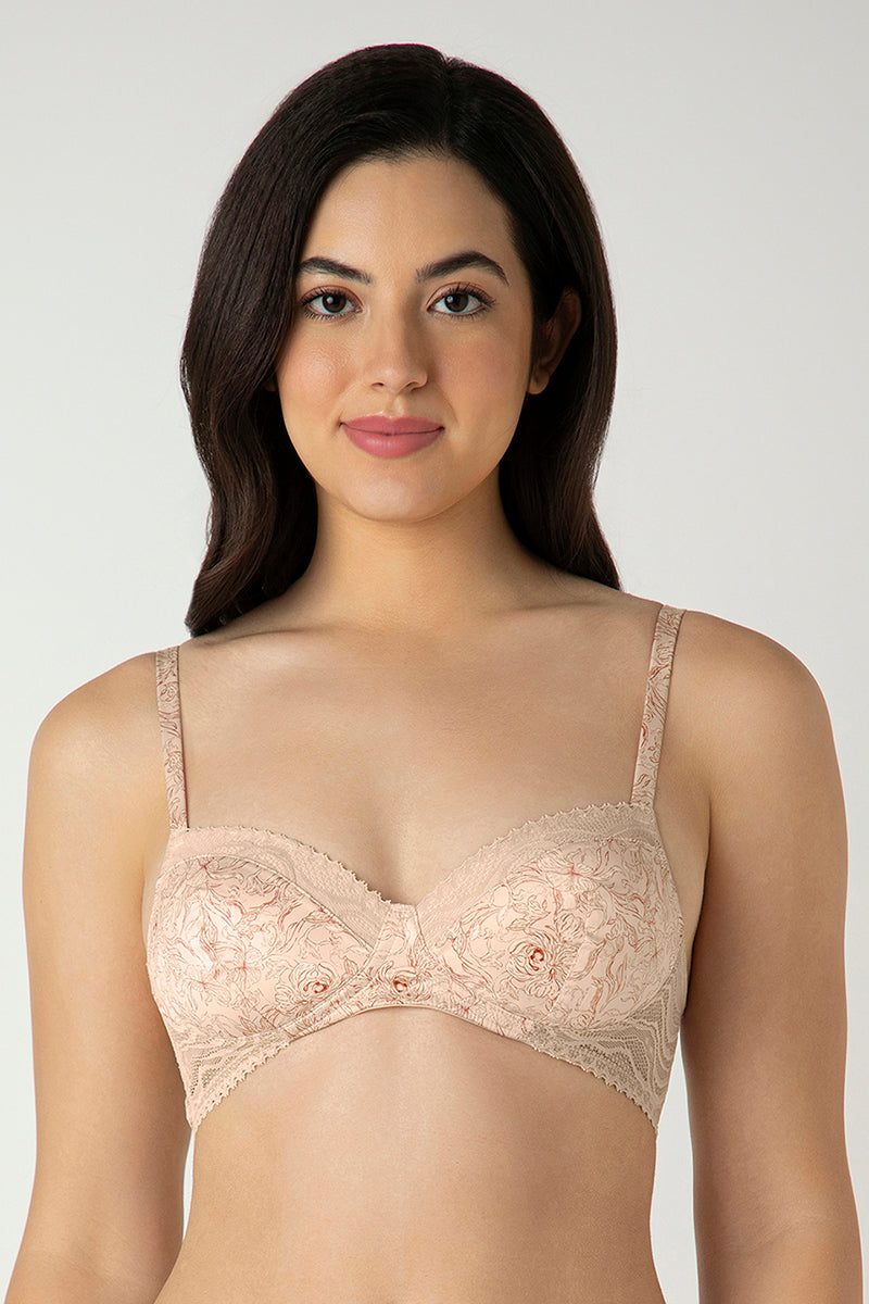 AMANTE Demure Padded Non-Wired Demi Bra