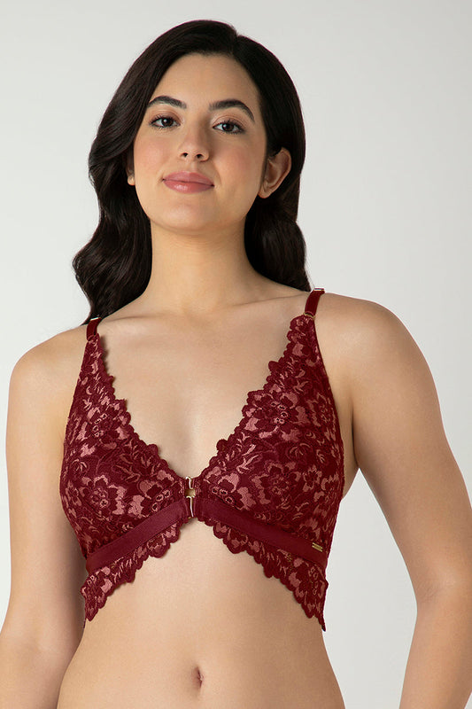 AMANTE Femme Lace Padded Non-Wired Demi Bra