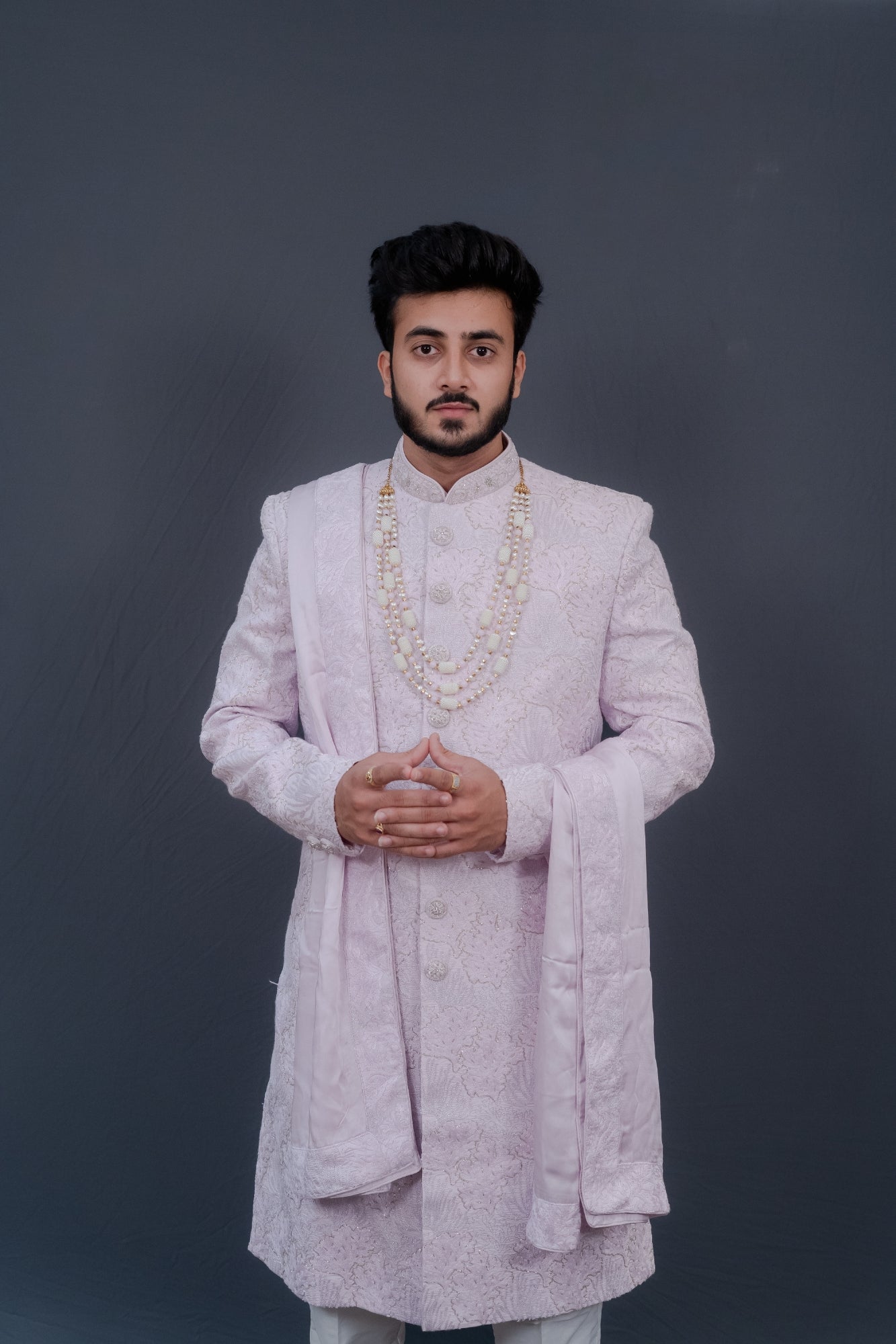 Light Pink Embroidered Sherwani