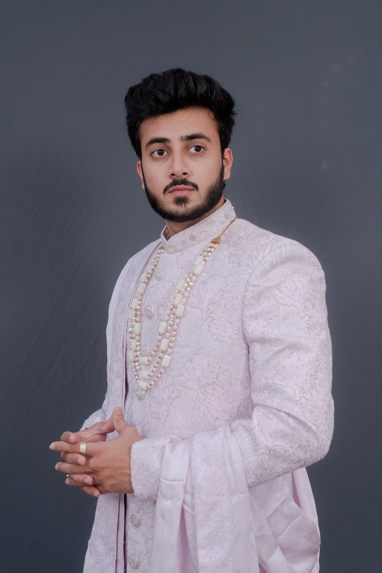 Light Pink Embroidered Sherwani