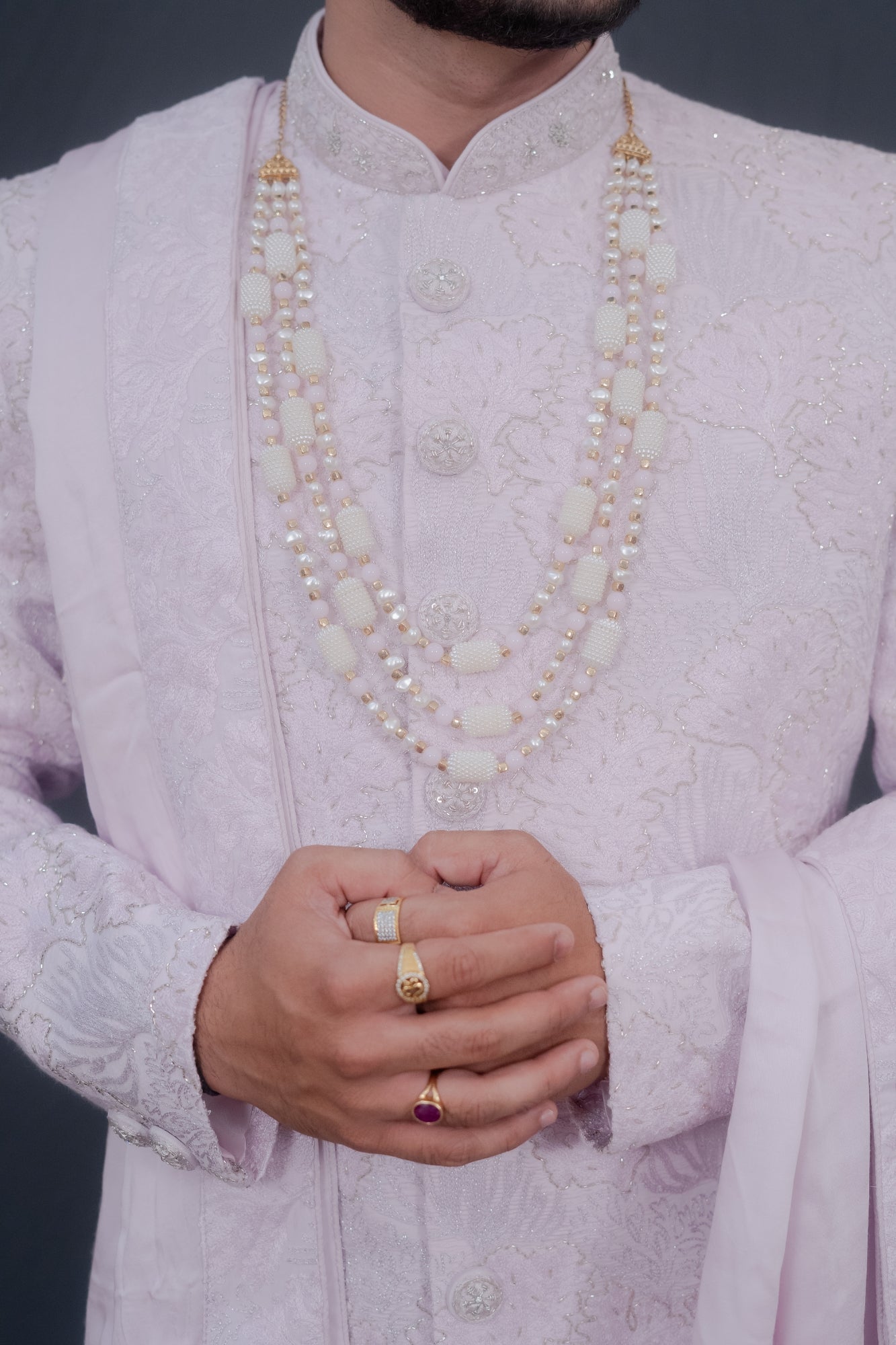 Light Pink Embroidered Sherwani