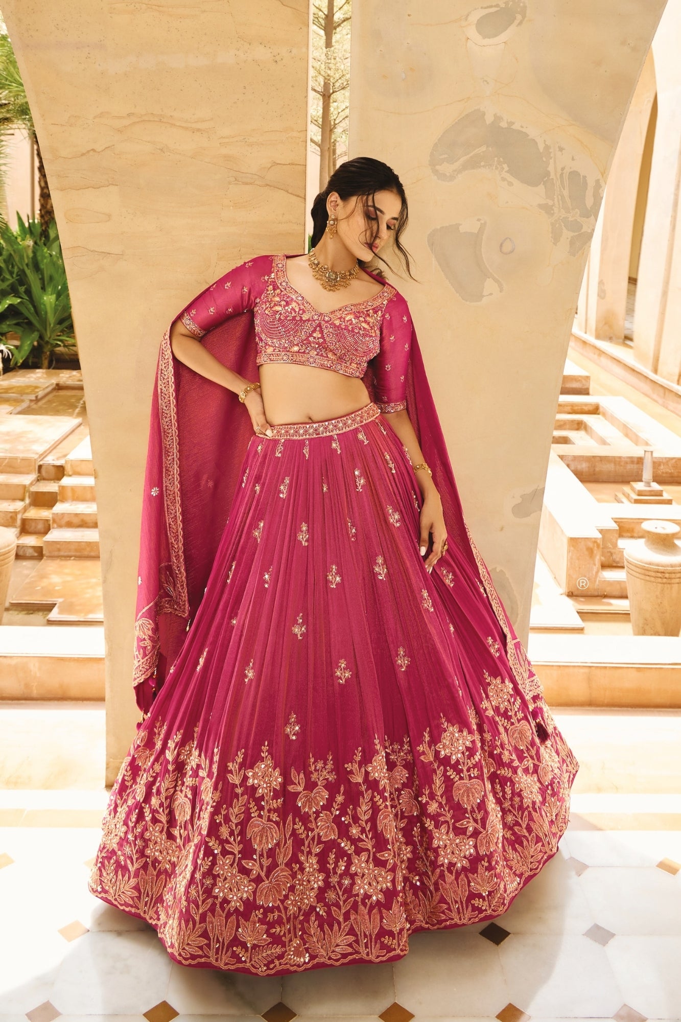 Carrot Pink Lehenga Choli
