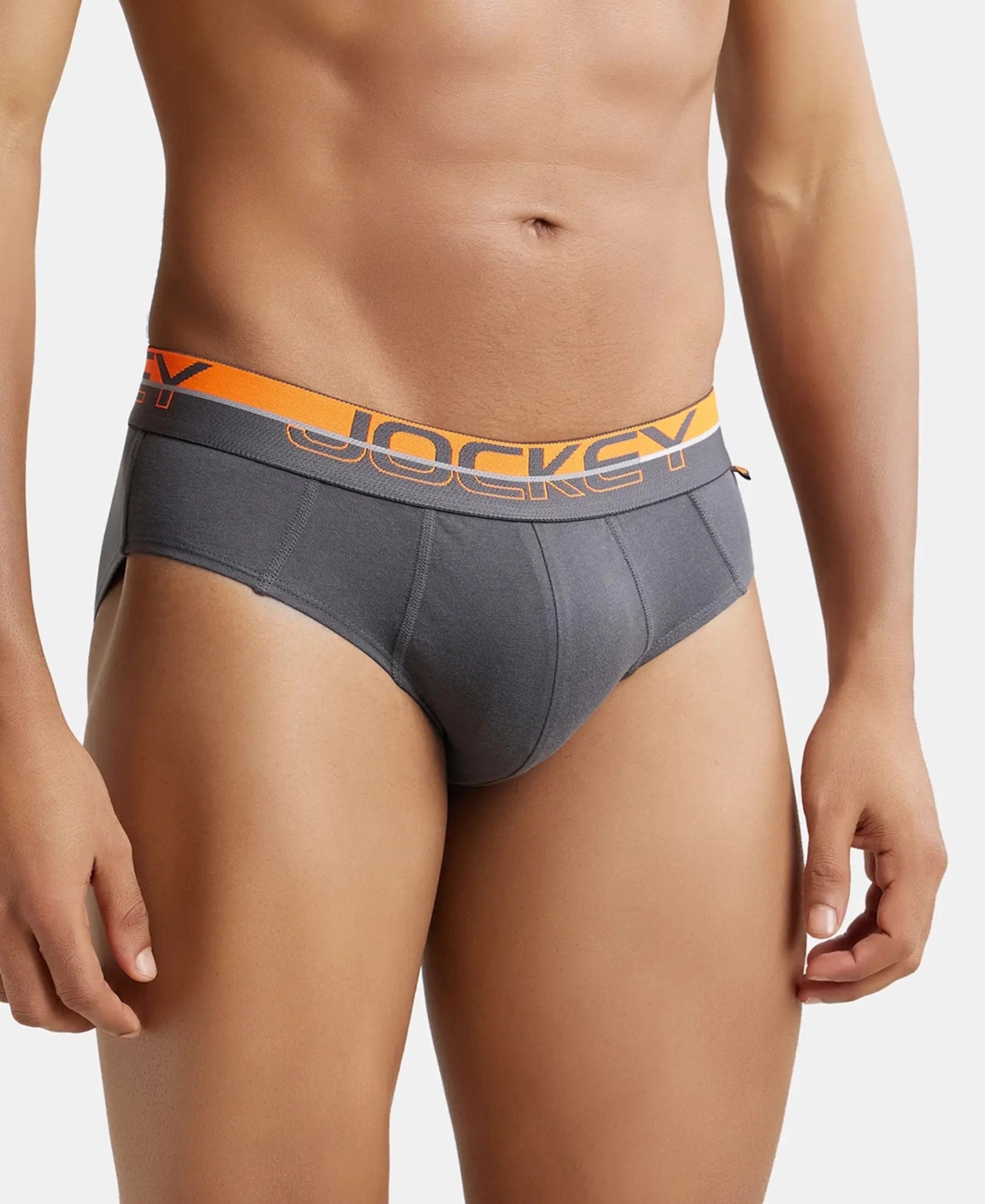 Buy Super Combed Cotton Solid Brief with Ultrasoft Waistband - Asphalt (Pack of 2) FP01 _ Jockey India