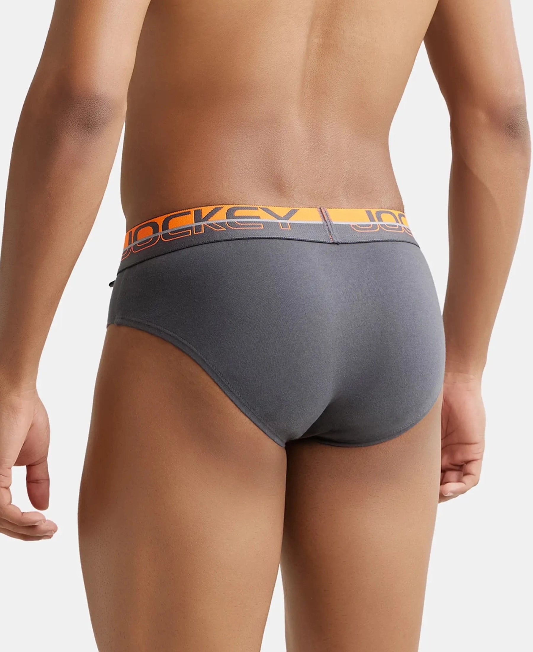 Buy Super Combed Cotton Solid Brief with Ultrasoft Waistband - Asphalt (Pack of 2) FP01 _ Jockey India