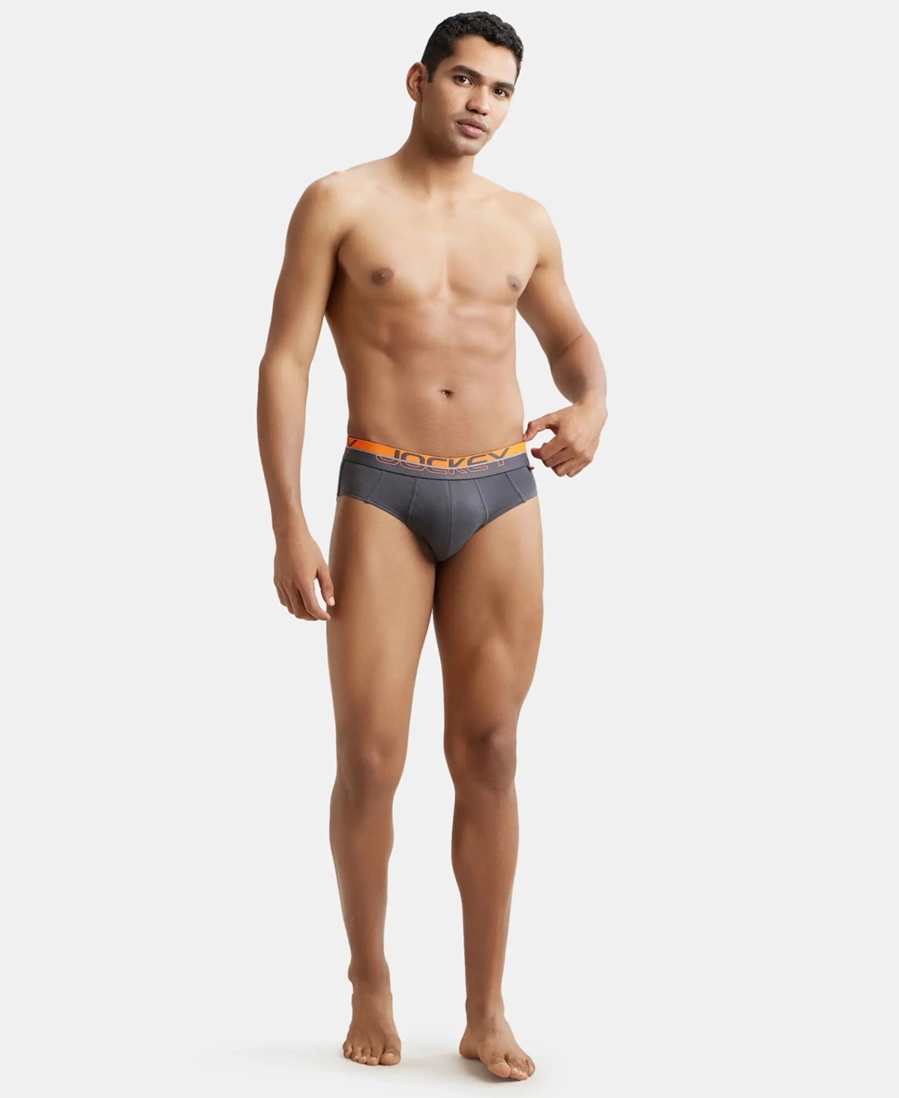 Buy Super Combed Cotton Solid Brief with Ultrasoft Waistband - Asphalt (Pack of 2) FP01 _ Jockey India