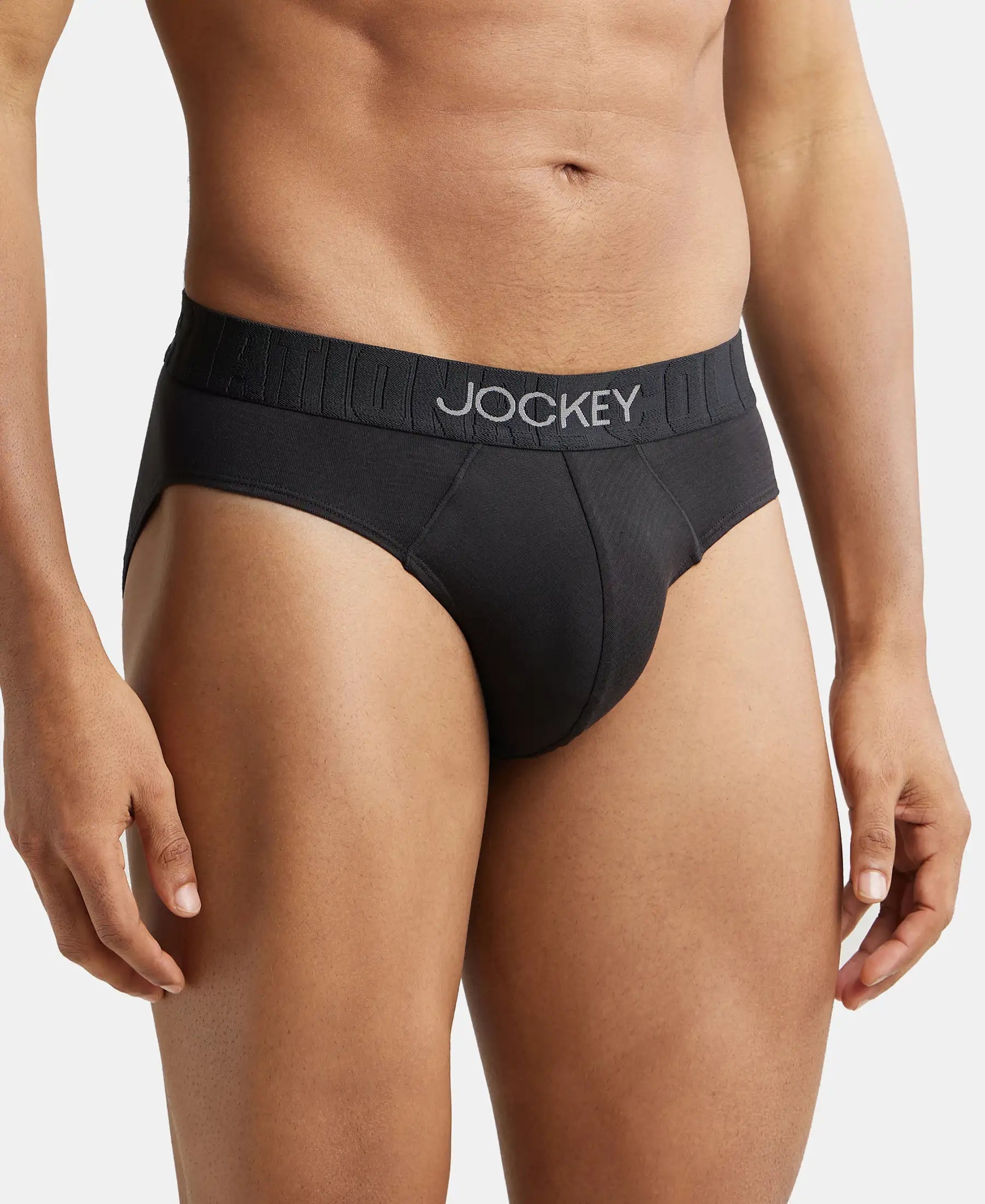 Supima Cotton Elastane Stretch Solid Brief with Ultrasoft Waistband-IC31