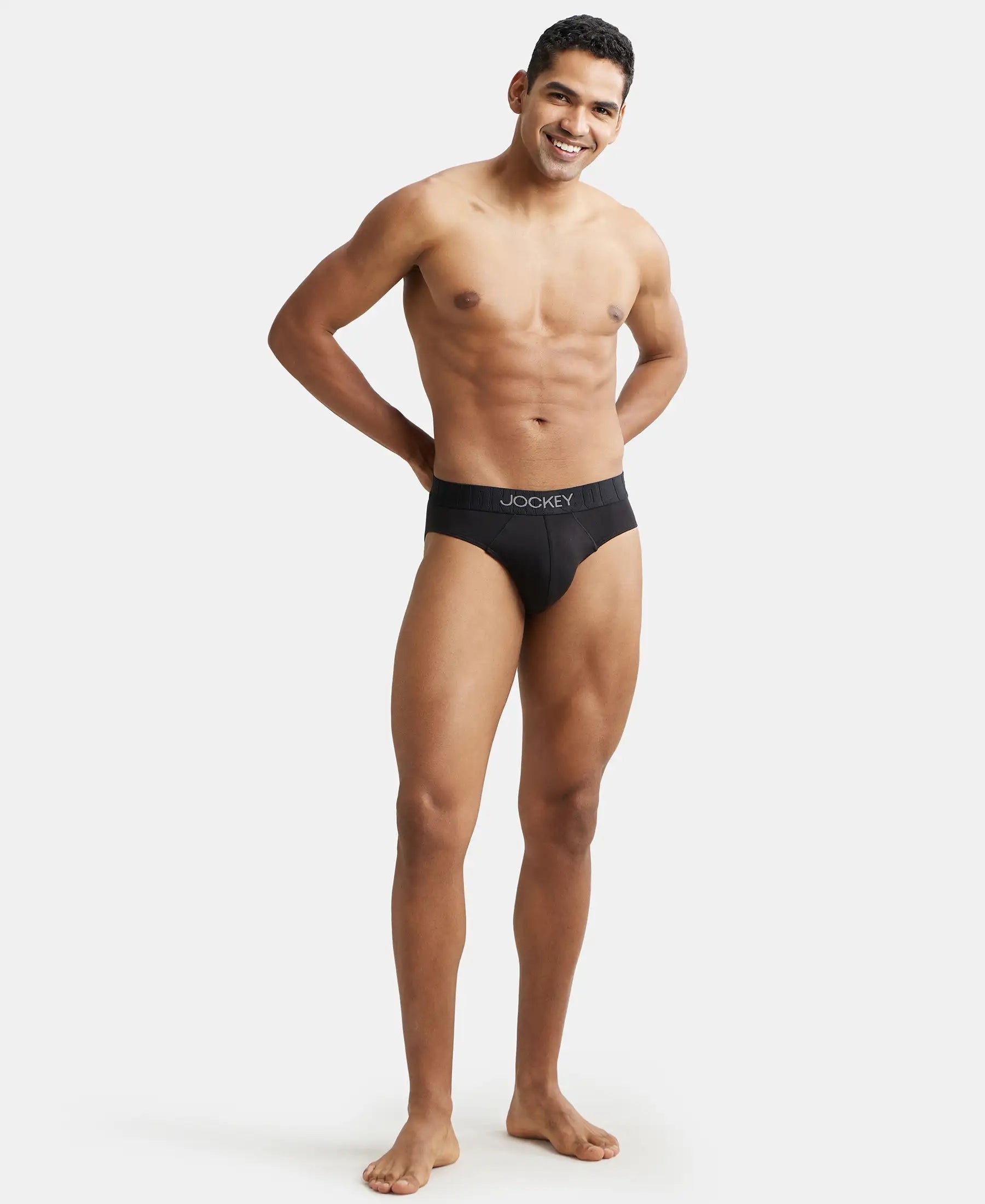 Supima Cotton Elastane Stretch Solid Brief with Ultrasoft Waistband-IC31