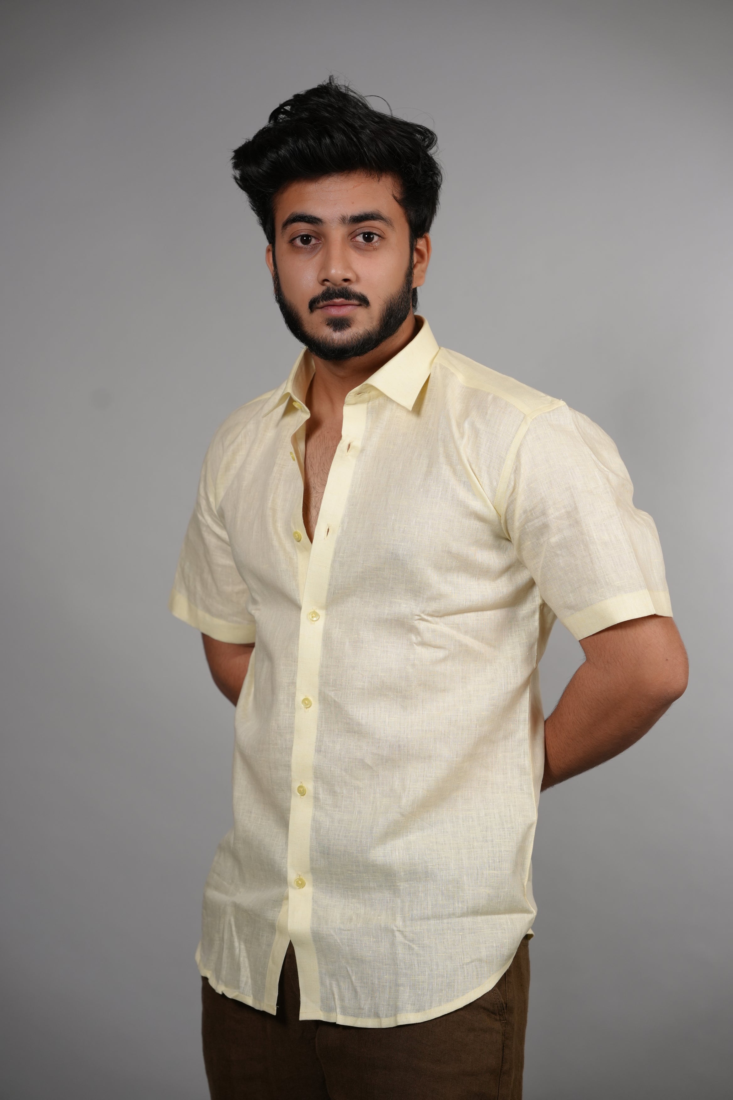 Maroon Half Sleeve Linen Shirt