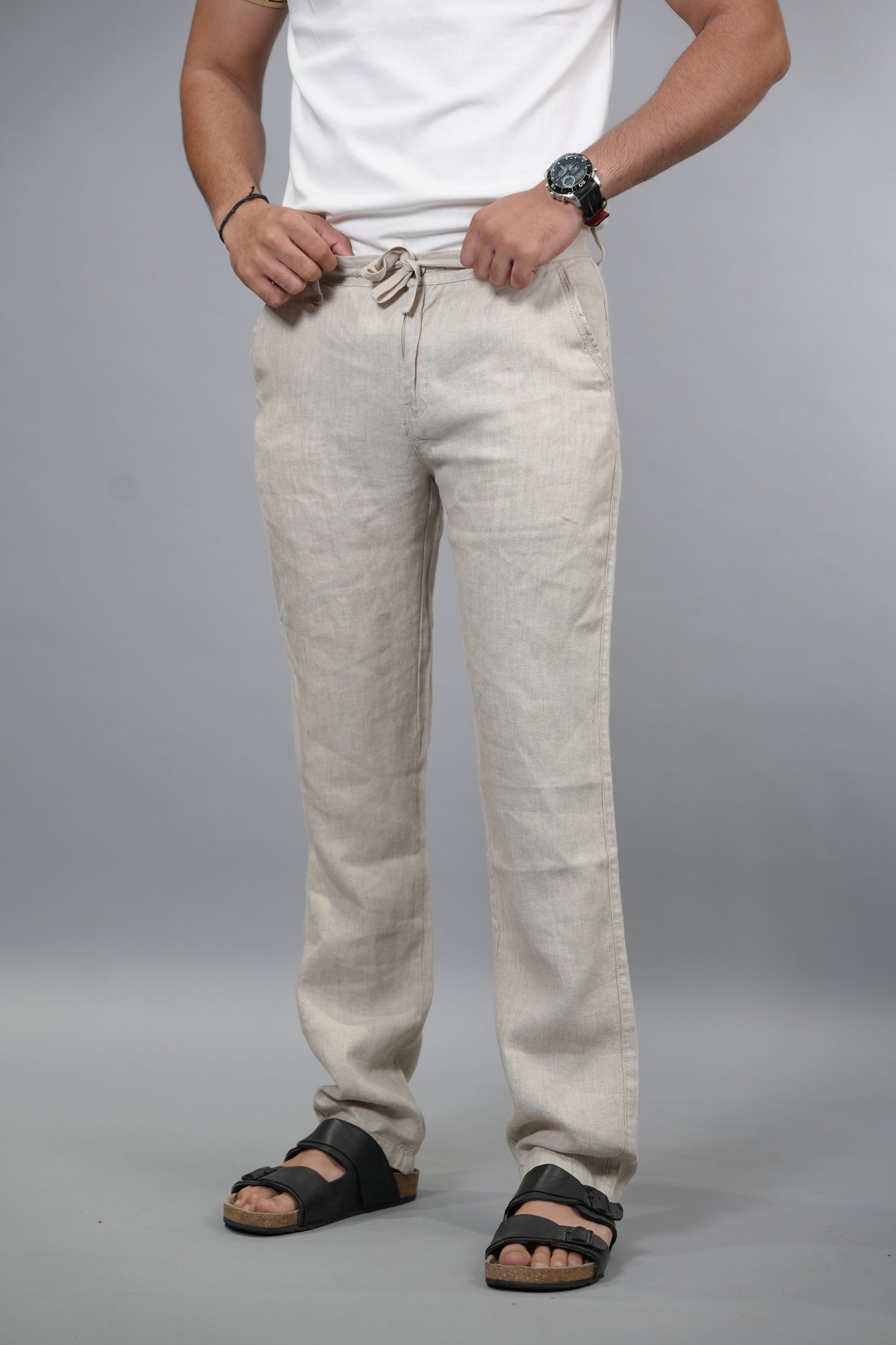 Cream Linen Bottoms