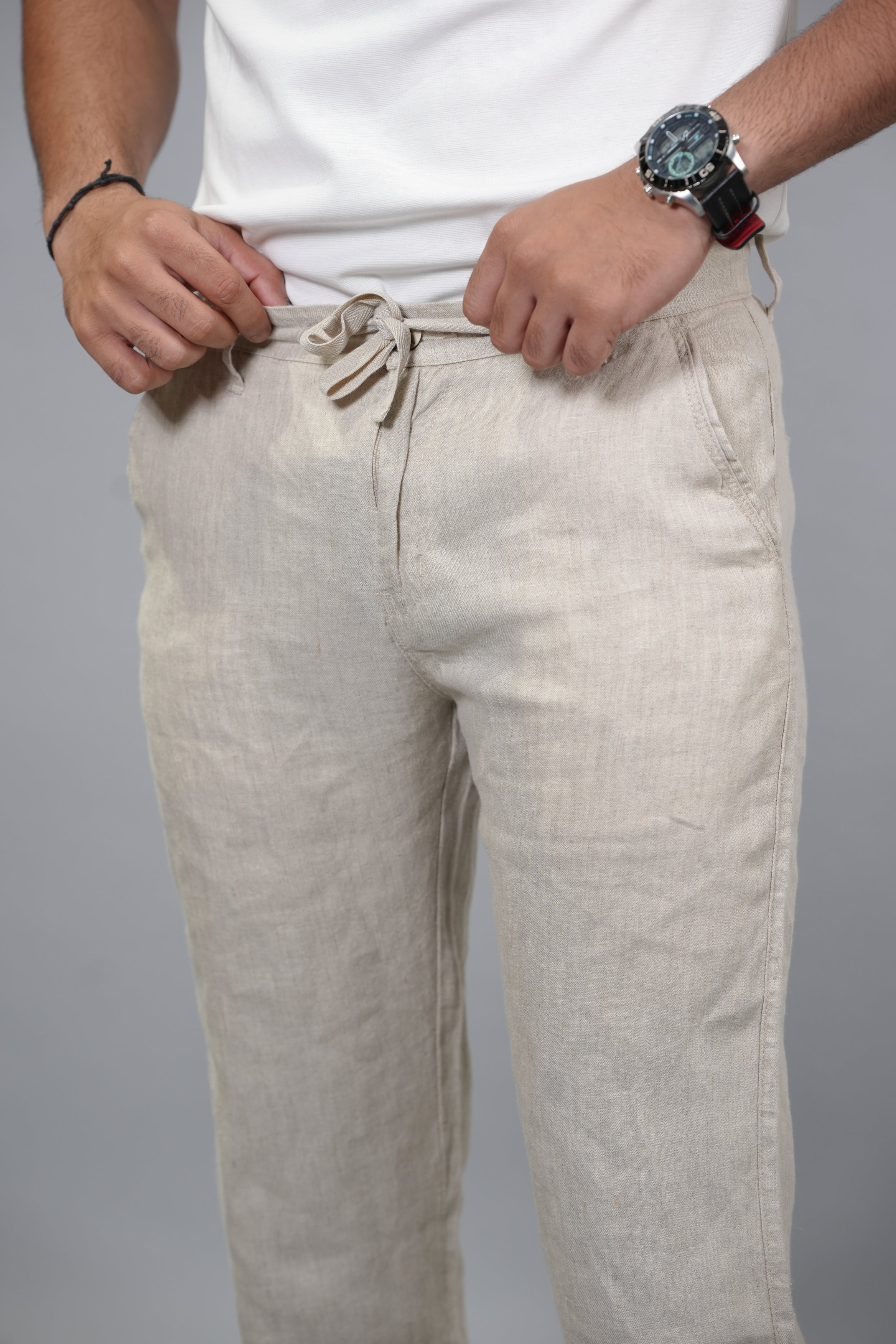 Cream Linen Bottoms