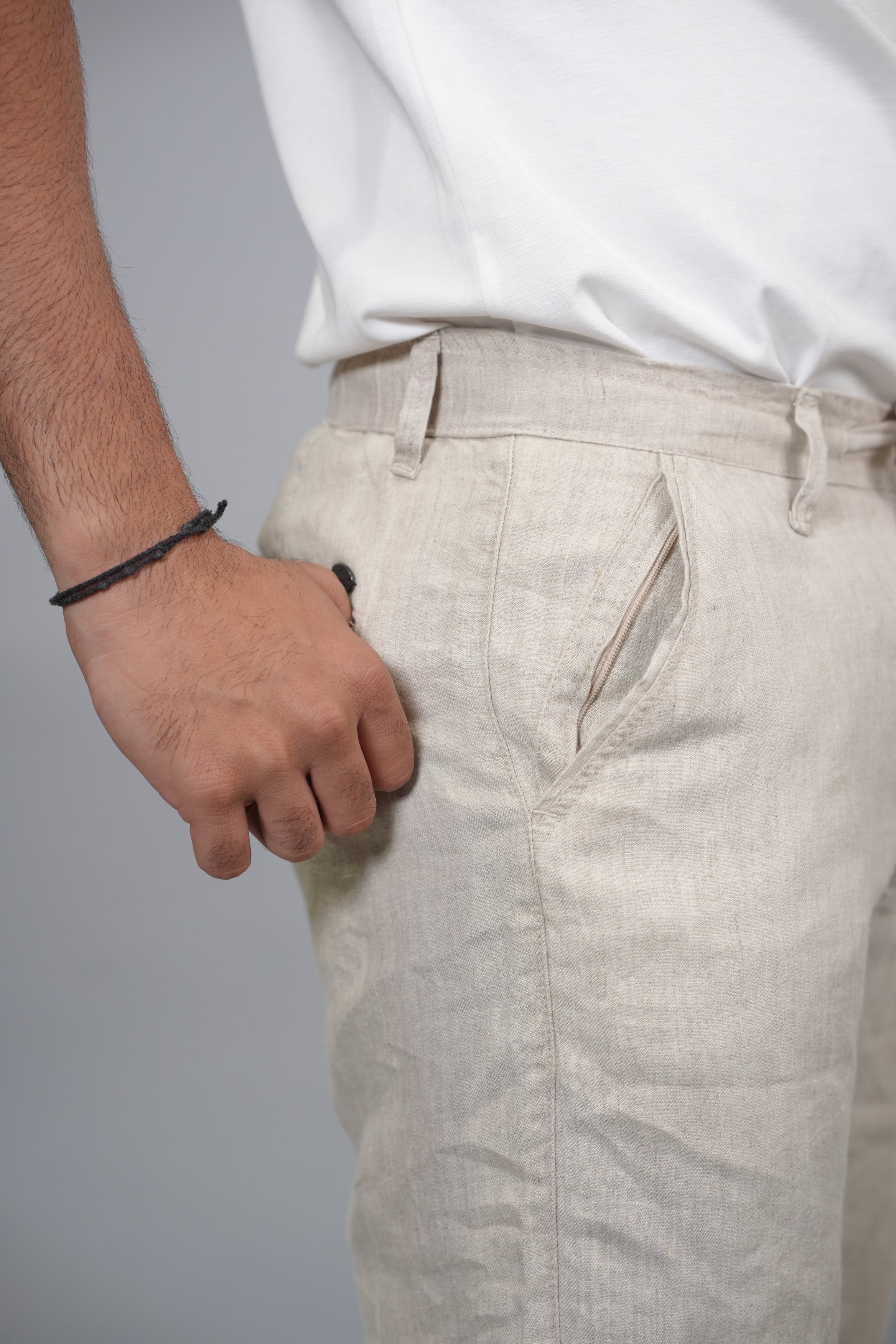 Cream Linen Bottoms