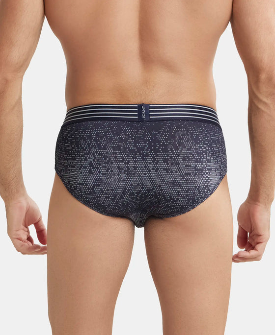 Microfiber Mesh Elastane Printed Performance Brief with StayDry Technology - True Navy MM07
