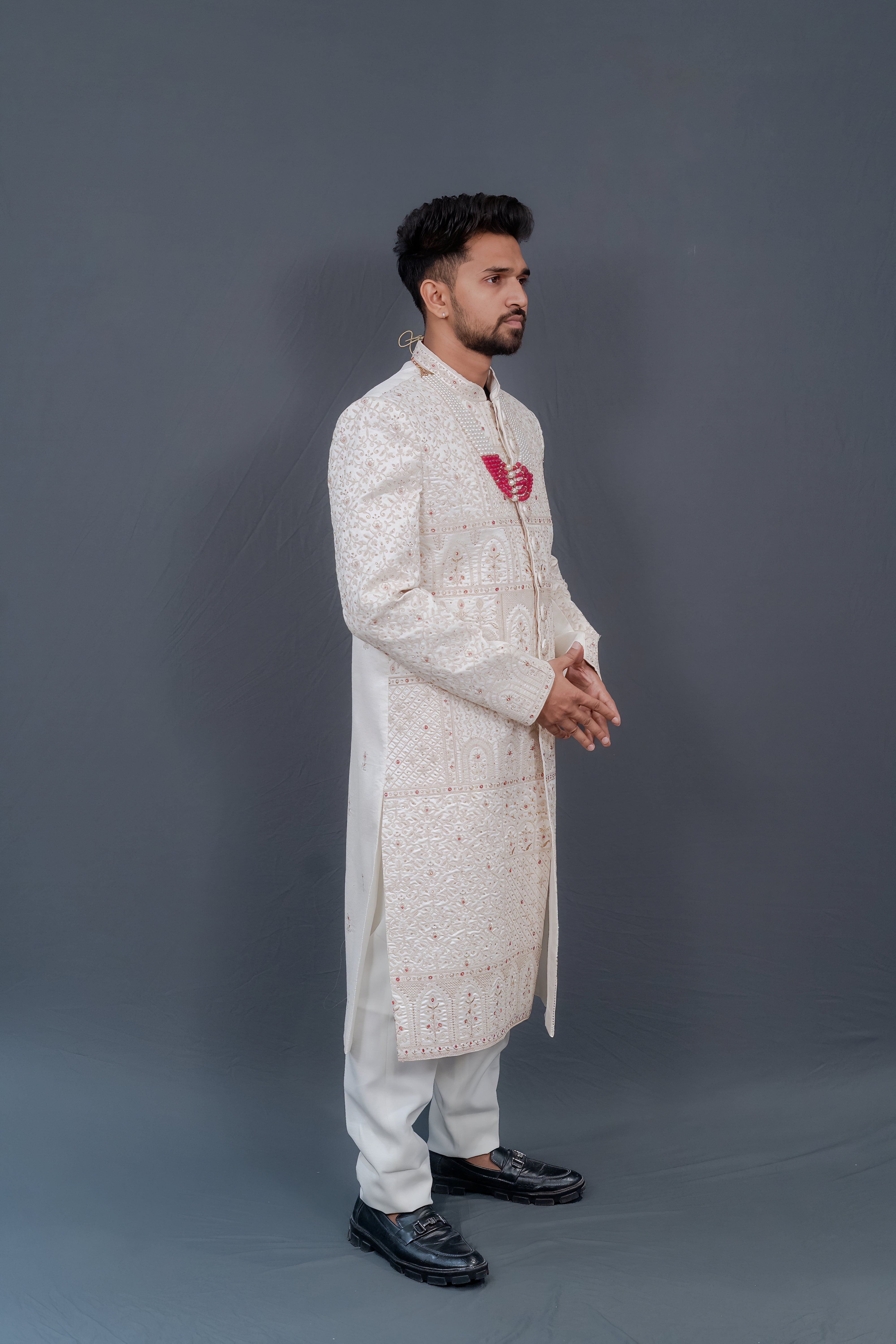Embroidered Sherwani with Intricate Detailing