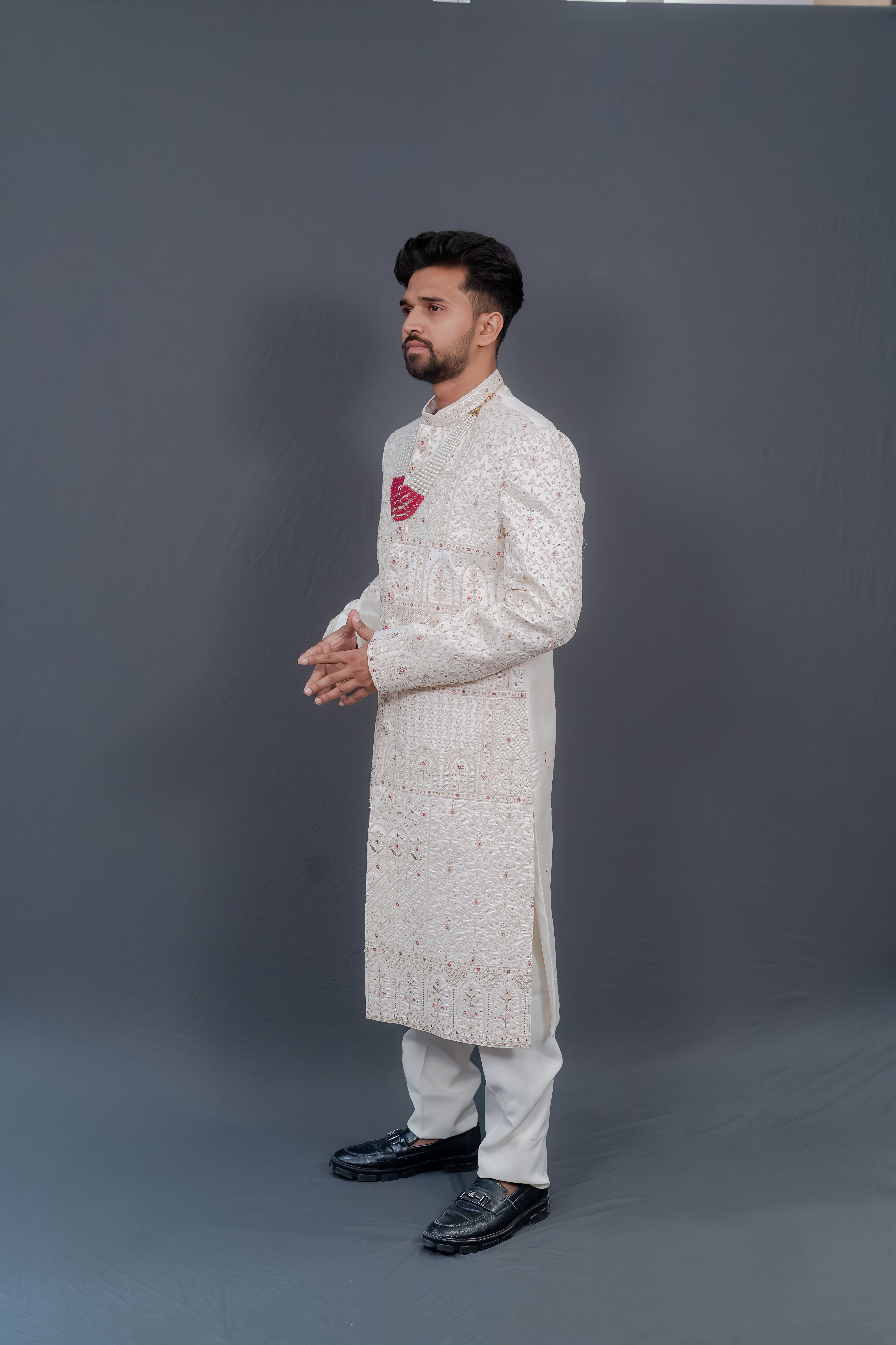 Embroidered Sherwani with Intricate Detailing