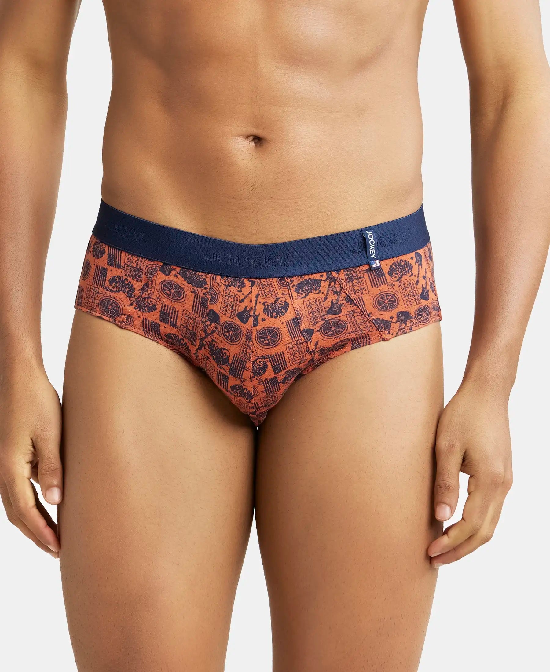 Super Combed Cotton Printed Brief with Ultrasoft Waistband-US52