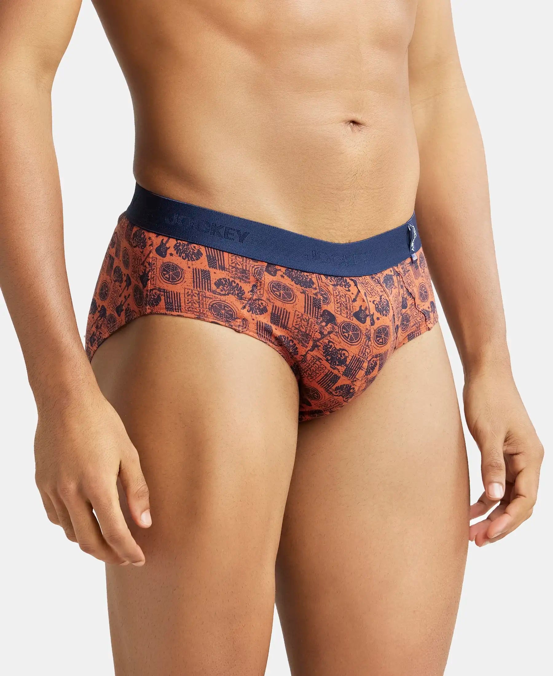 Super Combed Cotton Printed Brief with Ultrasoft Waistband-US52