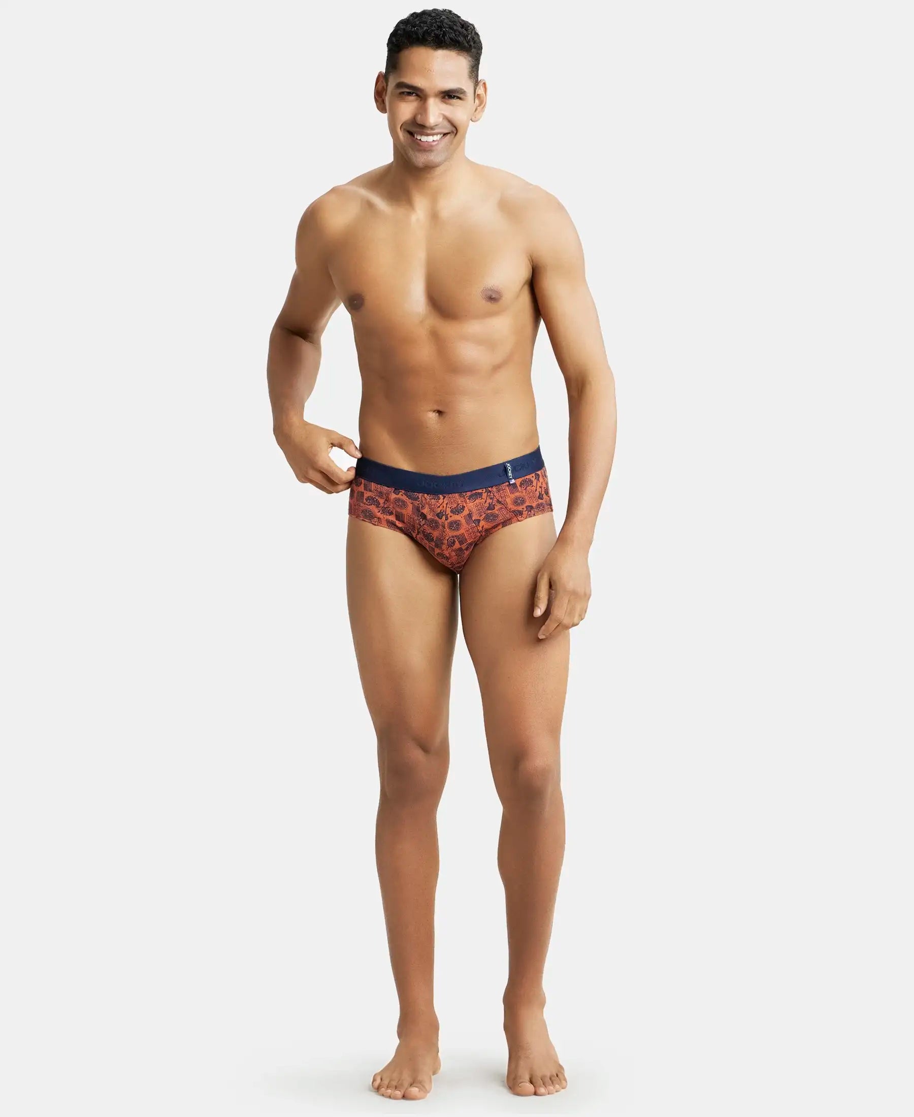 Super Combed Cotton Printed Brief with Ultrasoft Waistband-US52
