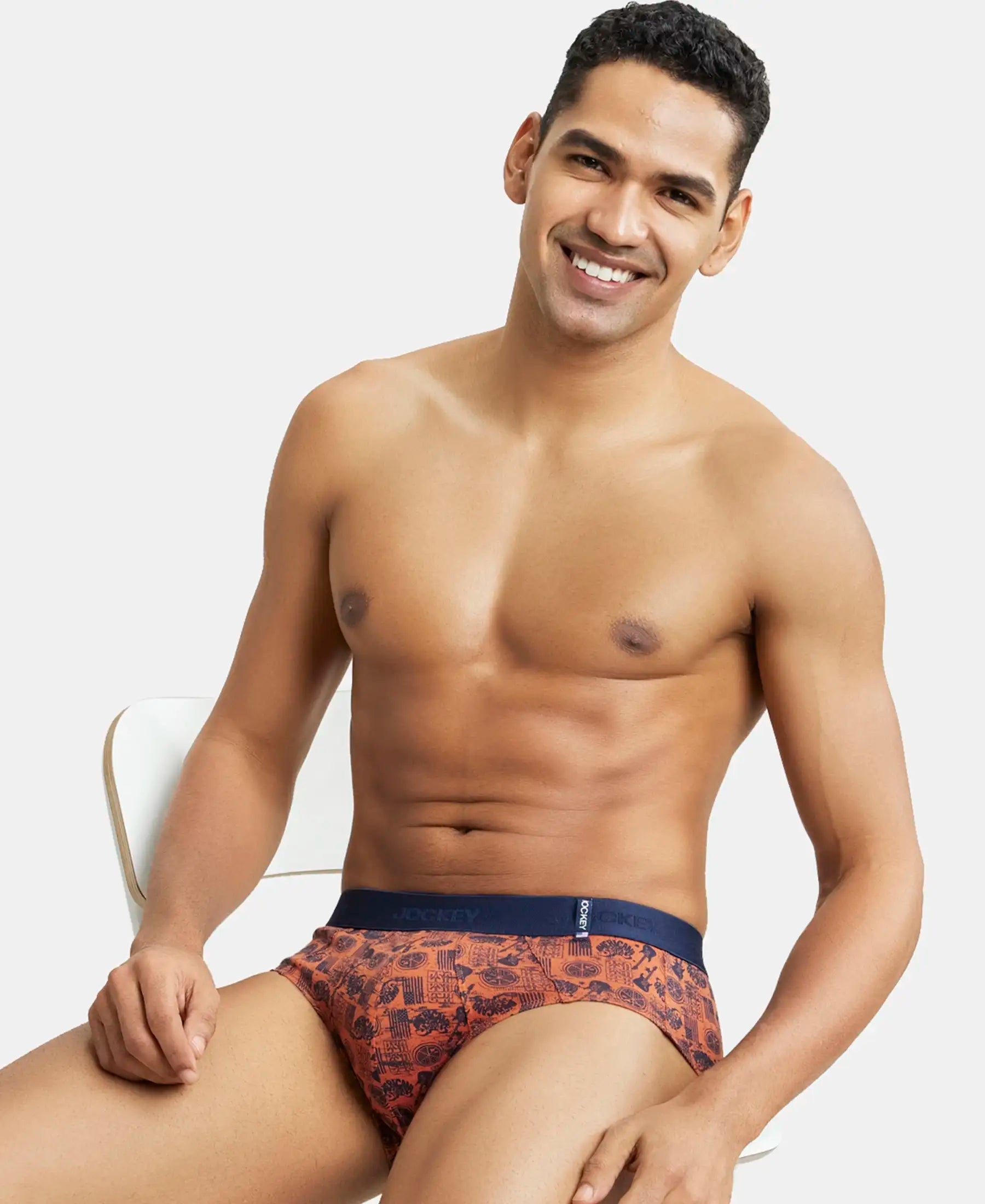 Super Combed Cotton Printed Brief with Ultrasoft Waistband-US52