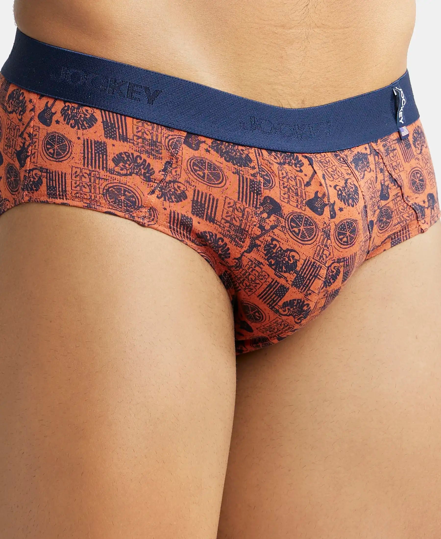 Super Combed Cotton Printed Brief with Ultrasoft Waistband-US52