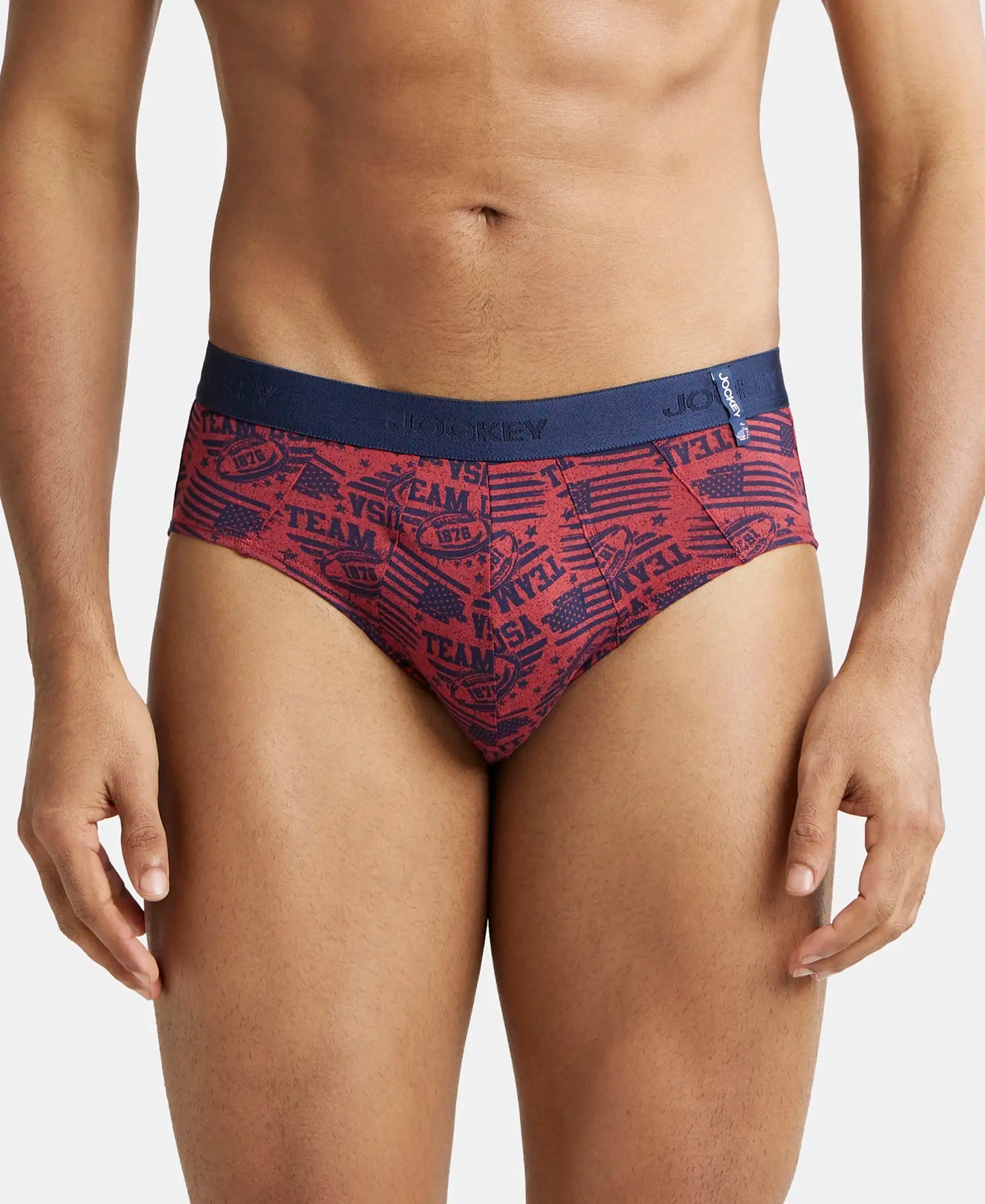 Super Combed Cotton Printed Brief with Ultrasoft Waistband-US52
