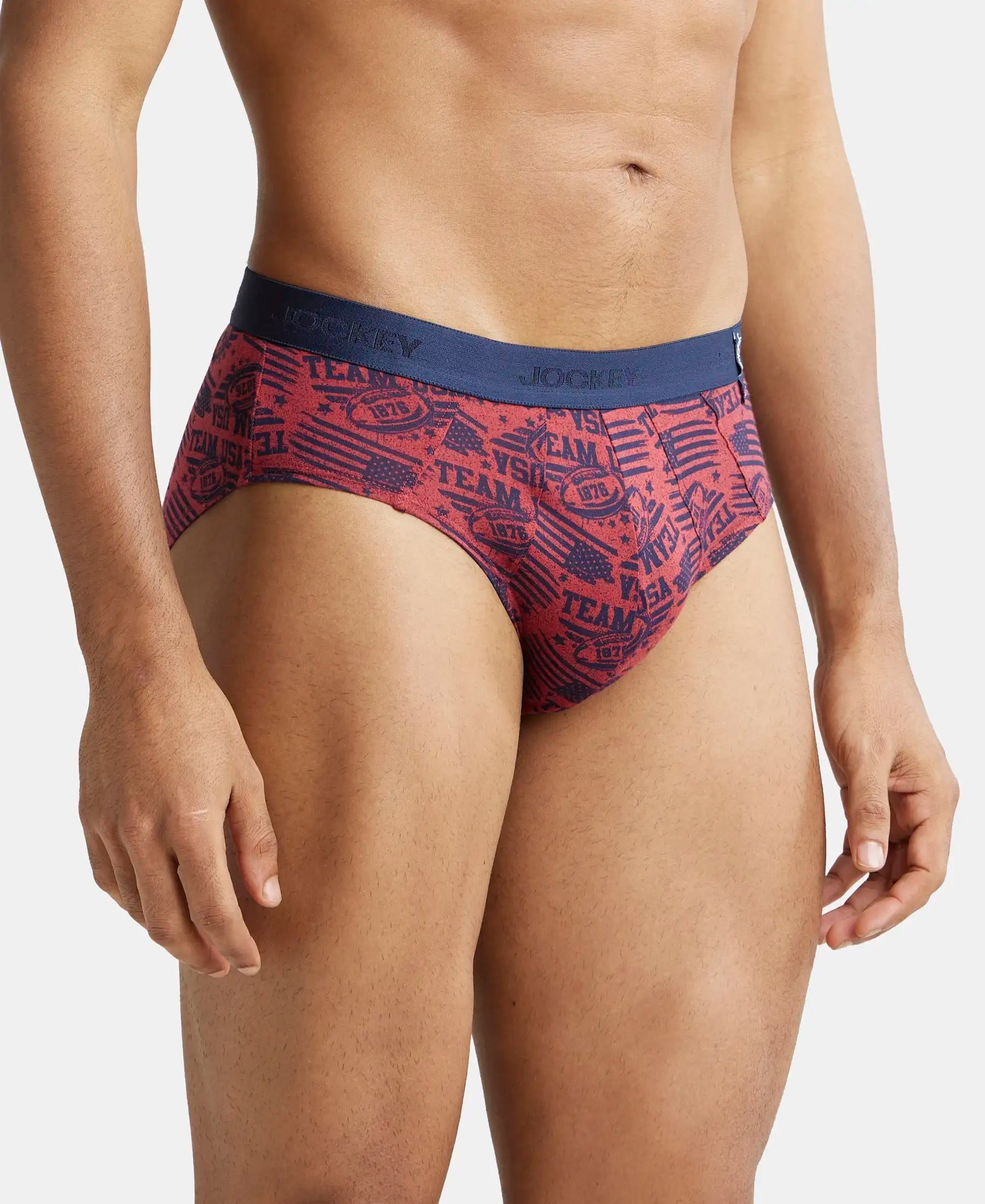 Super Combed Cotton Printed Brief with Ultrasoft Waistband-US52