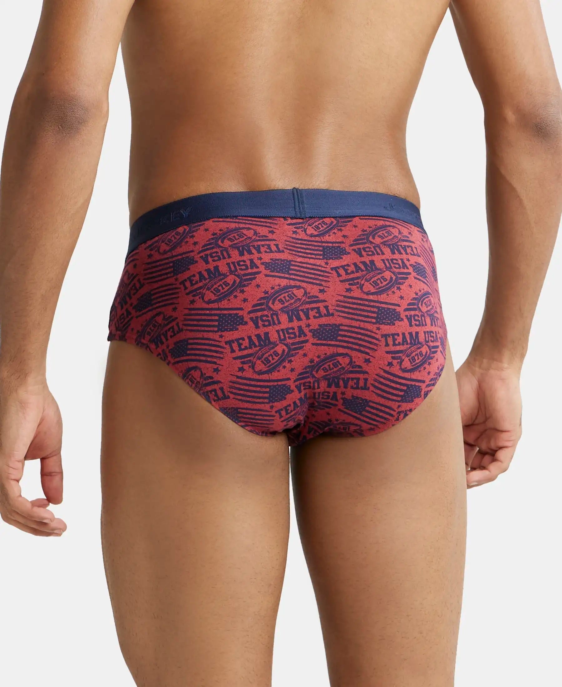 Super Combed Cotton Printed Brief with Ultrasoft Waistband-US52