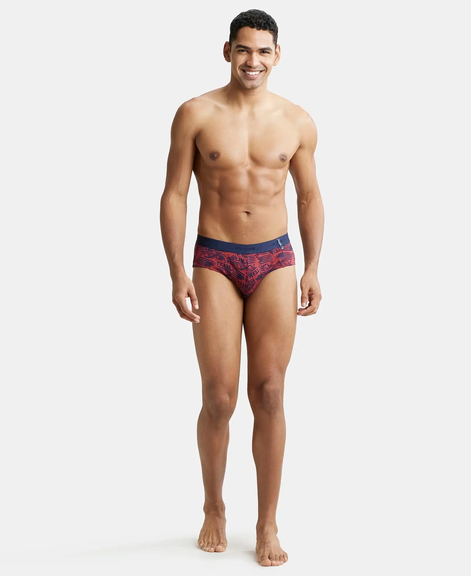 Super Combed Cotton Printed Brief with Ultrasoft Waistband-US52