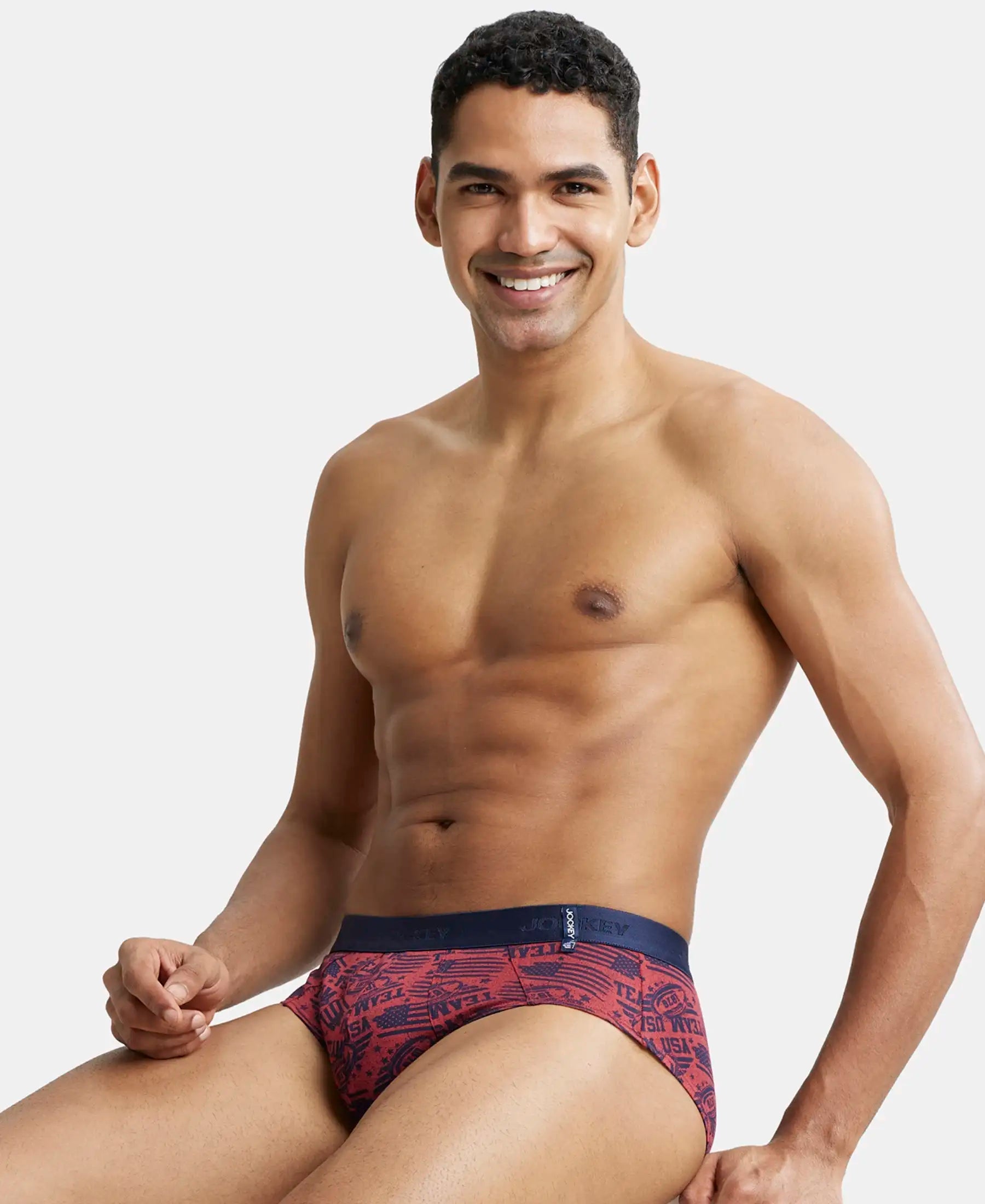Super Combed Cotton Printed Brief with Ultrasoft Waistband-US52
