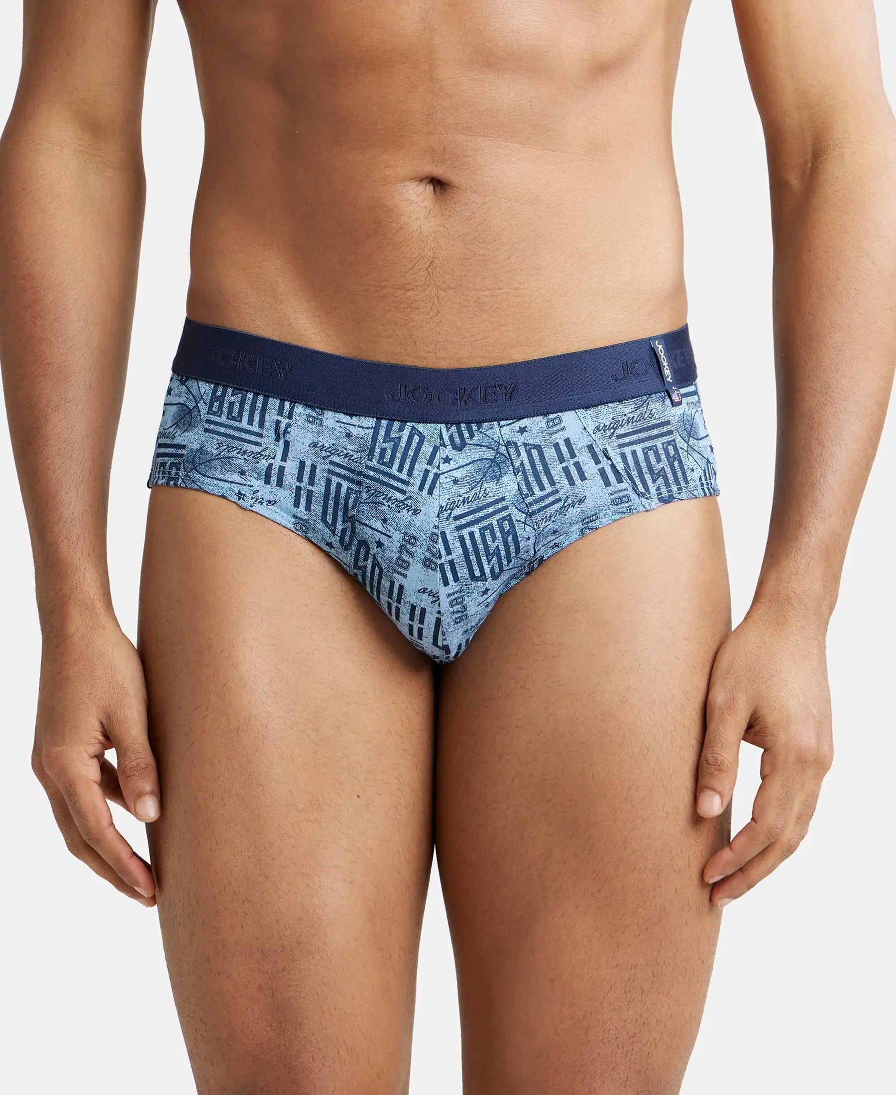 Super Combed Cotton Printed Brief with Ultrasoft Waistband-US52
