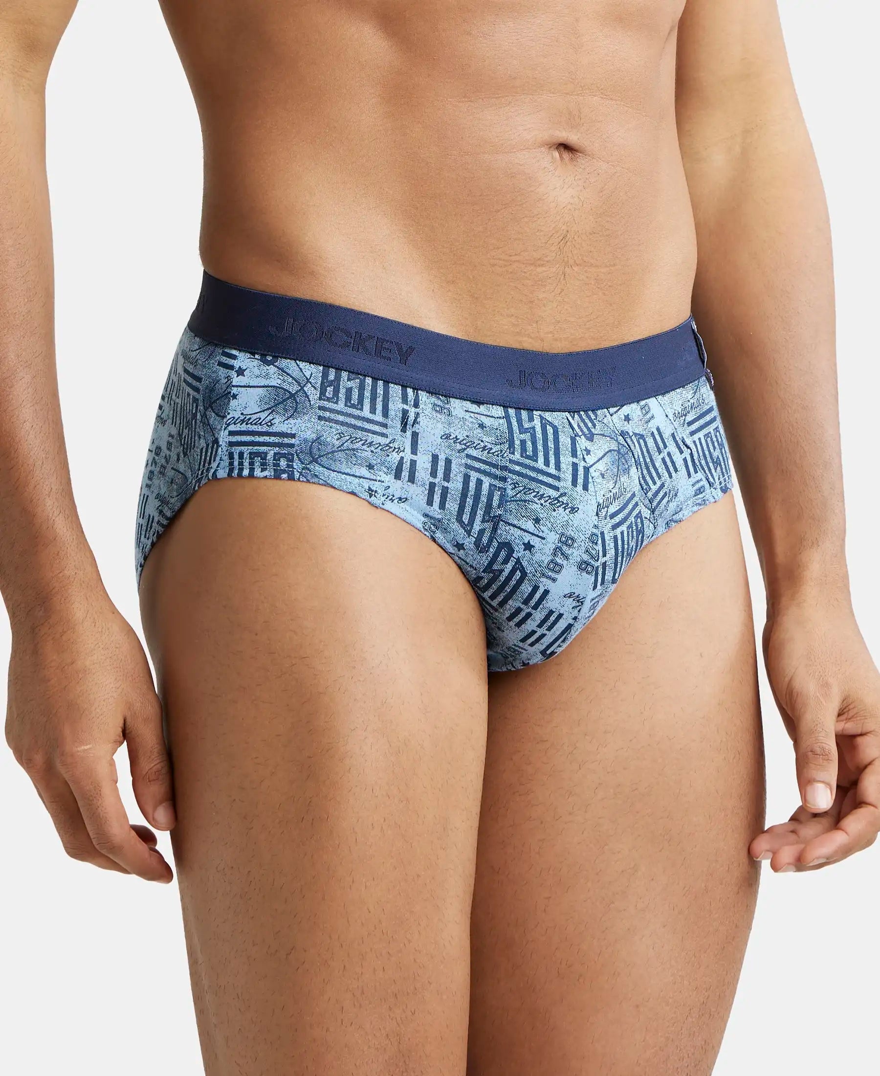 Super Combed Cotton Printed Brief with Ultrasoft Waistband-US52
