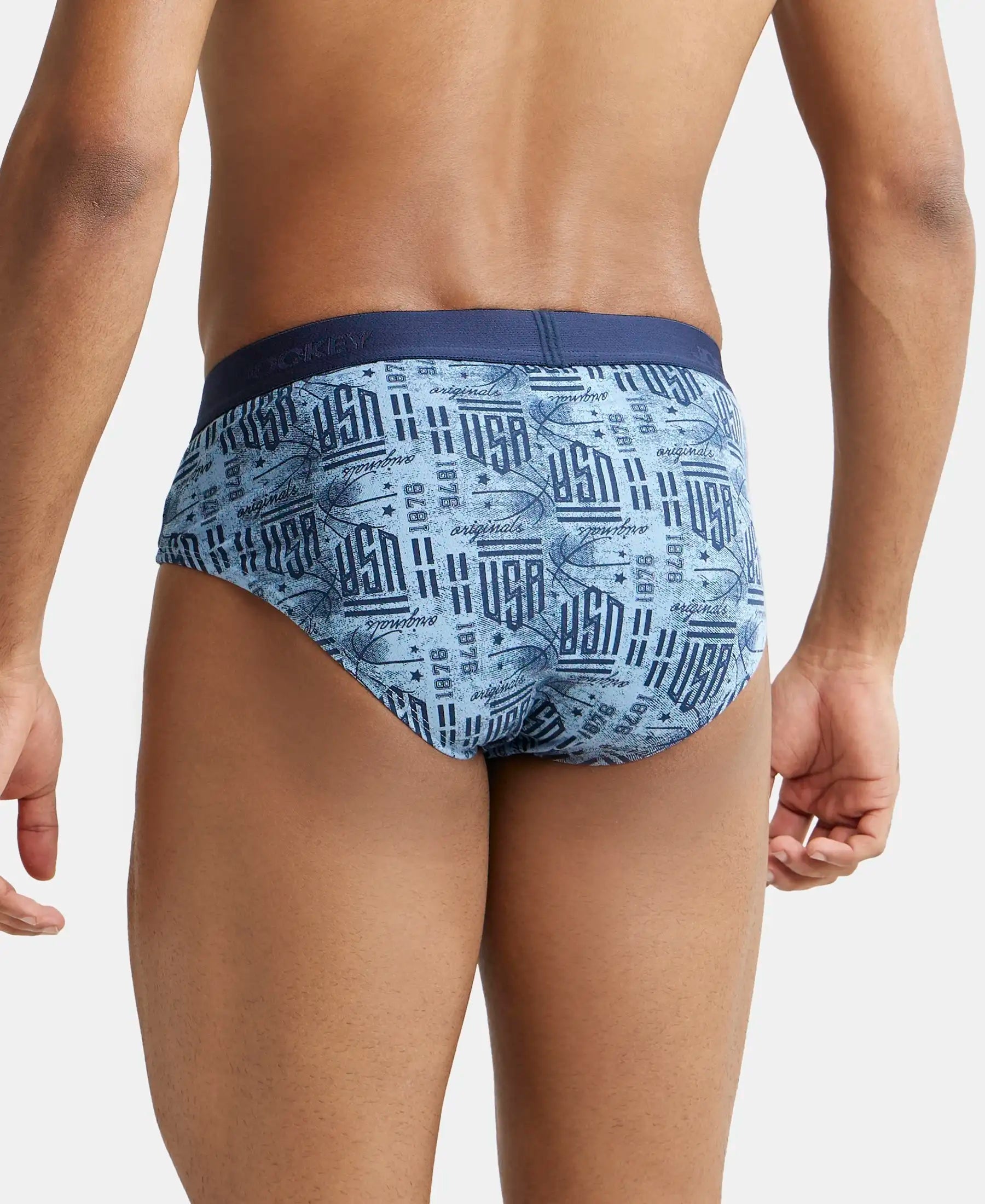 Super Combed Cotton Printed Brief with Ultrasoft Waistband-US52