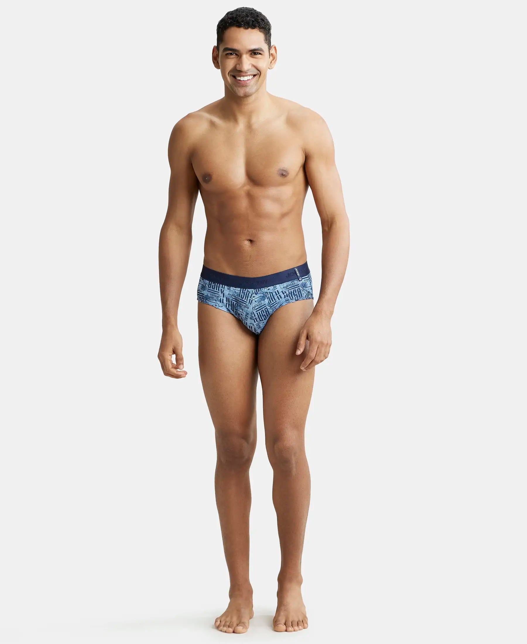 Super Combed Cotton Printed Brief with Ultrasoft Waistband-US52