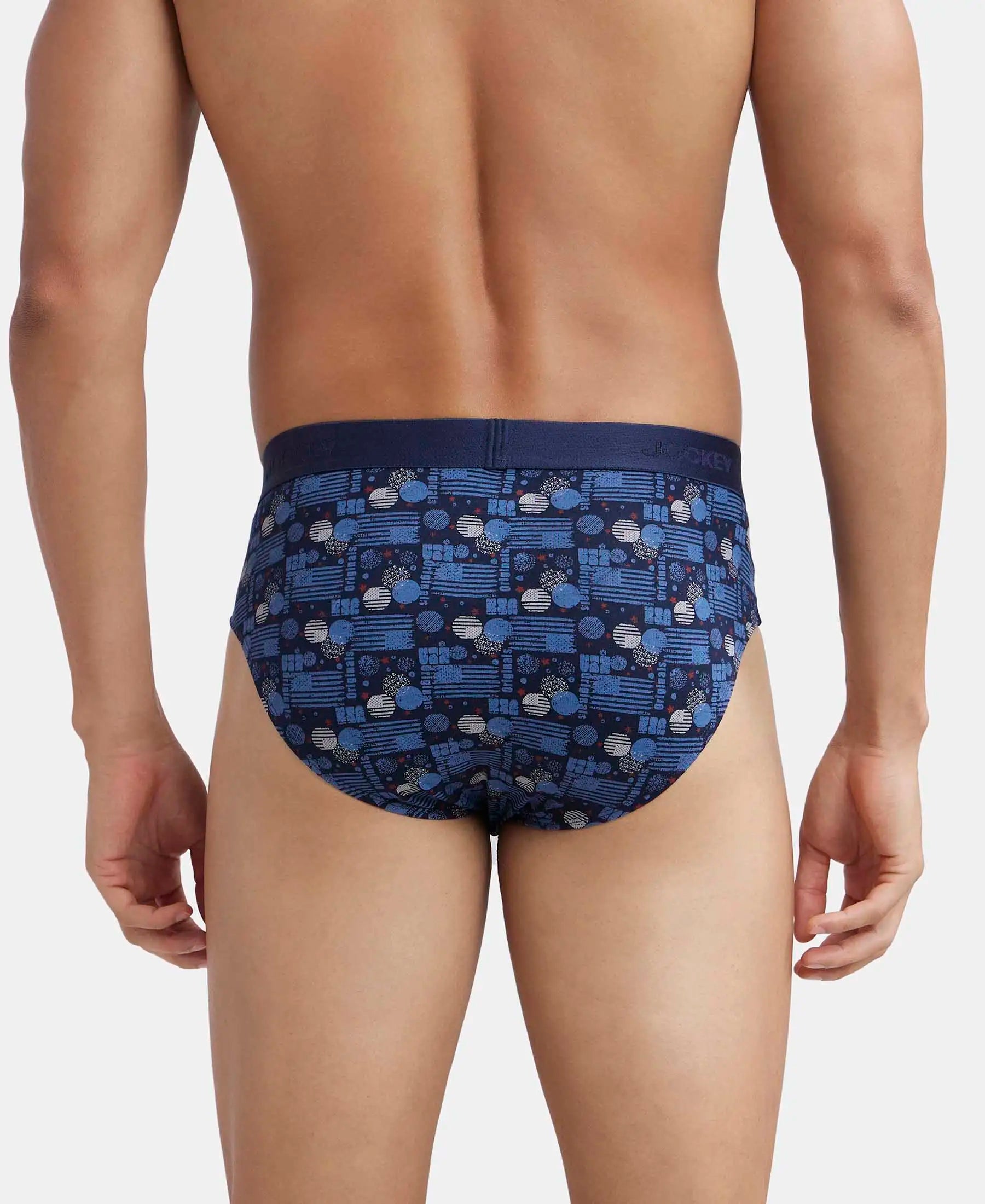 Super Combed Cotton Printed Brief with Ultrasoft Waistband-US52