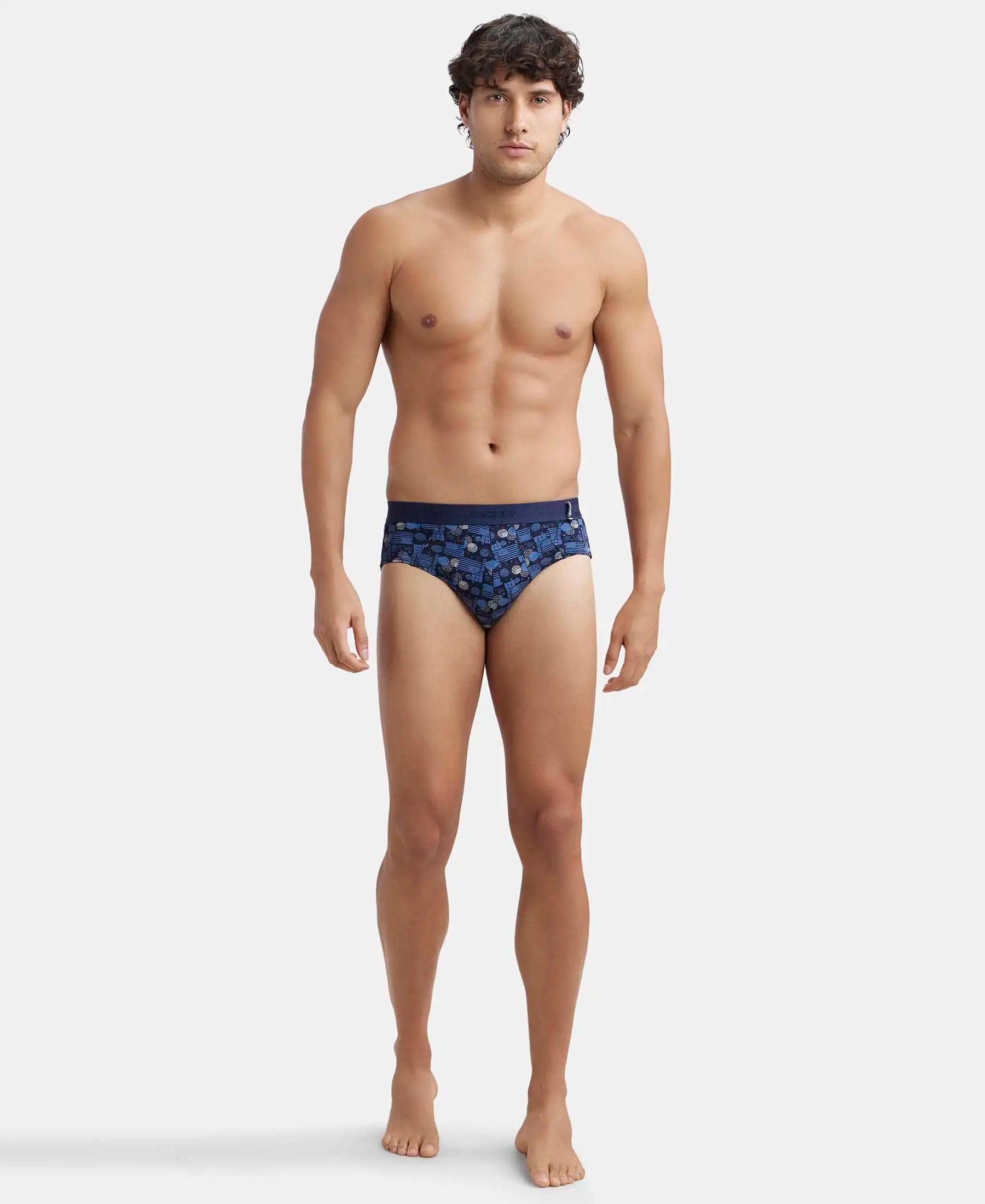 Super Combed Cotton Printed Brief with Ultrasoft Waistband-US52