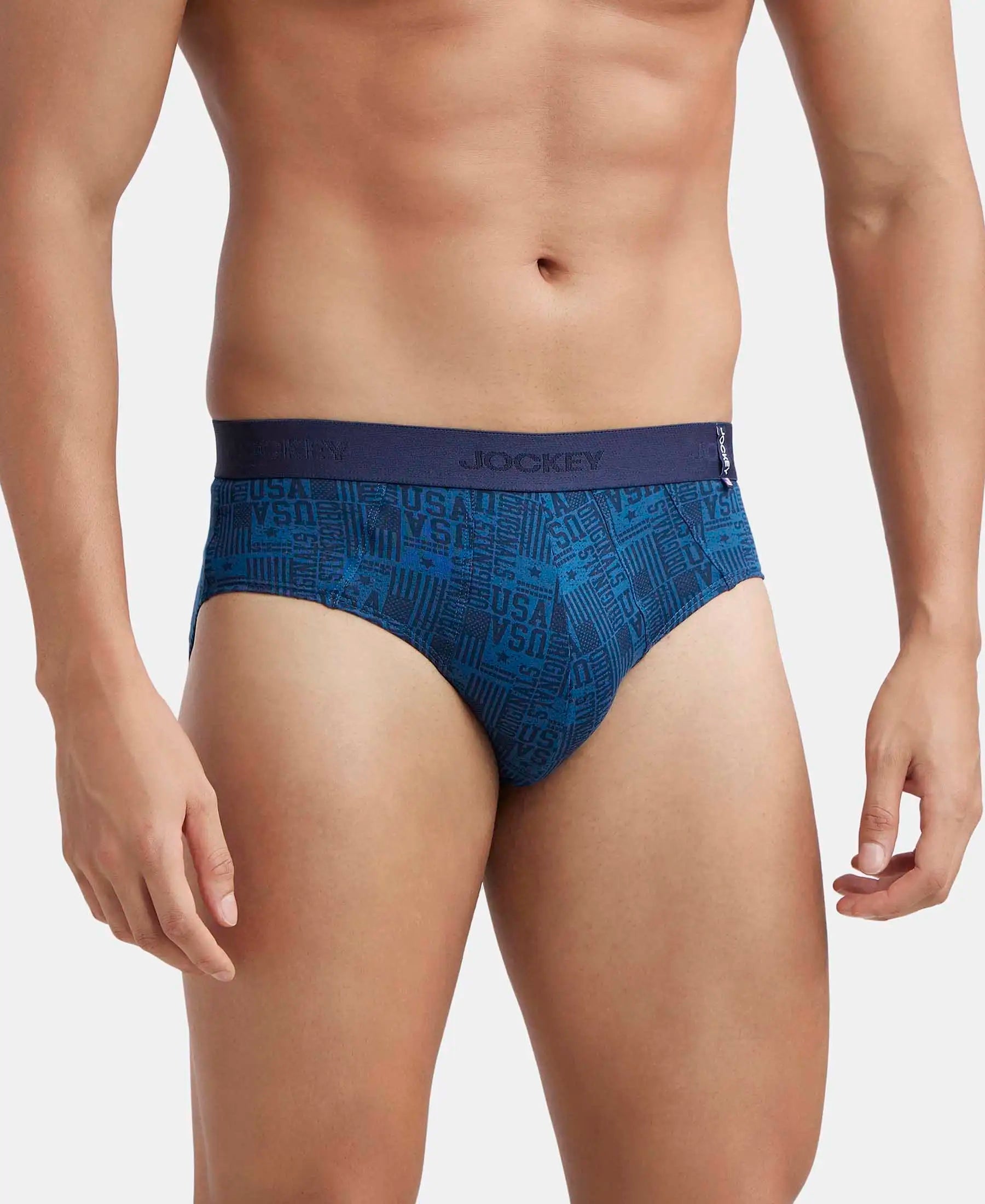 Super Combed Cotton Printed Brief with Ultrasoft Waistband-US52