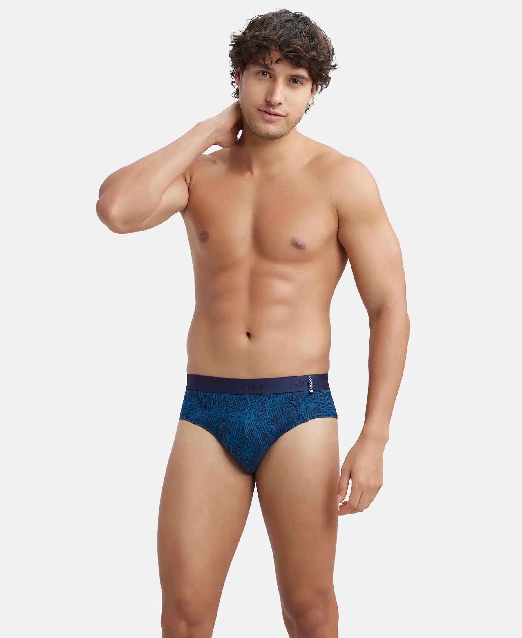 Super Combed Cotton Printed Brief with Ultrasoft Waistband-US52