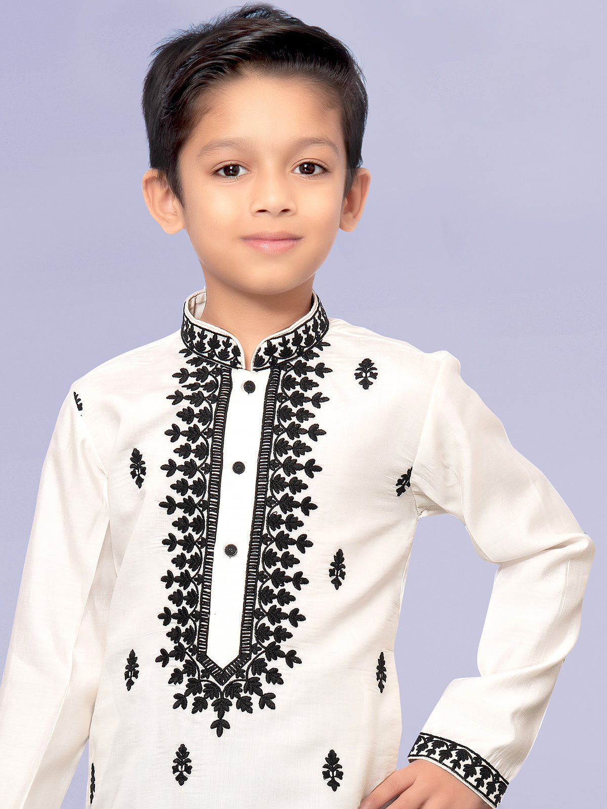 Alluring Beige Silk Kurta Suit For Boys-BB
